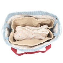 Load image into Gallery viewer, HERMES Panda Passpass Mother's Bag Blue/Red Cotton