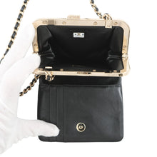 Load image into Gallery viewer, CHANEL Matelasse Kiss Lock Chain Wallet Black Leather