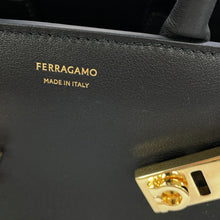 Load image into Gallery viewer, Ferragamo Hug 2-way Handbag Black215975 768853 Calf Leather Size XS