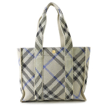 Load image into Gallery viewer, BURBERRY Tote Bag Gray/Black/Blue Canvas