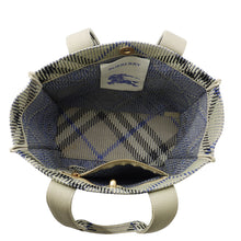 Load image into Gallery viewer, BURBERRY Tote Bag Gray/Black/Blue Canvas