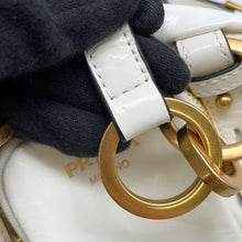 将图像加载到图库查看器中,PRADA Dunkle Top Handle Mini Bag White1BB137 Dangle Leather Size Mini