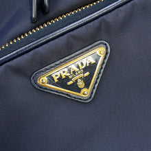 Load image into Gallery viewer, PRADA Duet 2-way Drawstring Bag Navy1BH038 Nylon Leather