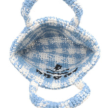 将图像加载到图库查看器中,PRADA Crochet Tote Bag Blue/White1BG422 Raffia Size Small