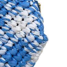 将图像加载到图库查看器中,PRADA Crochet Tote Bag Blue/White1BG422 Raffia Size Small