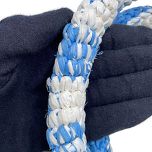 将图像加载到图库查看器中,PRADA Crochet Tote Bag Blue/White1BG422 Raffia Size Small