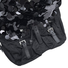 Load image into Gallery viewer, PRADA Sequins Backpack Black1BZ811 Nylon Leather Sequins Size Medium