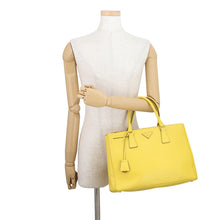 Load image into Gallery viewer, PRADA Galleria Saffiano Leather Handbag YellowBN2274 Leather Size Large