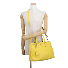 Load image into Gallery viewer, PRADA Galleria Saffiano Leather Handbag YellowBN2274 Leather Size Large