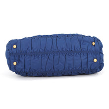 Load image into Gallery viewer, PRADA Gathered 2way Bag BlueBN2805 Leather Nylon