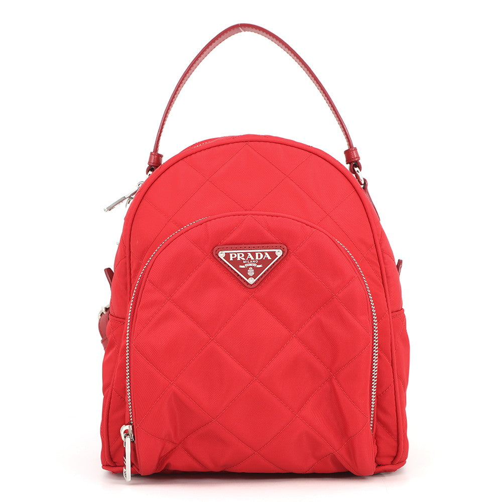 PRADA Tessuto Inpunto Quilted Backpack Red1BZ066 Nylon  display picture 2