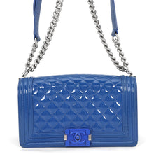 Load image into Gallery viewer, CHANEL Boy Chanel ChainShoulder Bag BlueA67086 Patent Leather Size 25