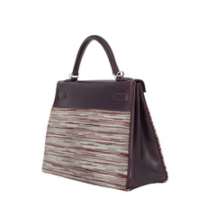 Load image into Gallery viewer, HERMES Kelly Retourne Raisin/Multicolor Vibrato Box Calf Leather Size 32