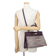 Load image into Gallery viewer, HERMES Kelly Retourne Raisin/Multicolor Vibrato Box Calf Leather Size 32
