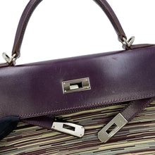 Load image into Gallery viewer, HERMES Kelly Retourne Raisin/Multicolor Vibrato Box Calf Leather Size 32