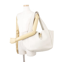 Load image into Gallery viewer, SAINT LAURENT PARIS LE 5 A 7 BEA Le Sancassette Bear Tote Bag Blanc Vintage/Dark Beige763435AADDG9275 Soft Deer Leather