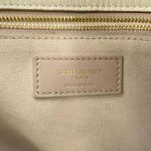Load image into Gallery viewer, SAINT LAURENT PARIS LE 5 A 7 BEA Le Sancassette Bear Tote Bag Blanc Vintage/Dark Beige763435AADDG9275 Soft Deer Leather