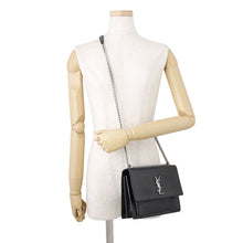 Load image into Gallery viewer, SAINT LAURENT PARIS Sunset ChainShoulder Bag Black442906DND0N1000 Croco embossed leather Size Medium