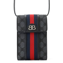 Load image into Gallery viewer, BALENCIAGA The Hacker Project Phone Pouch Black/Red/Navy680130 Canvas Leather