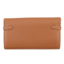 将图像加载到图库查看器中,HERMES Kelly wallet Gold Epsom