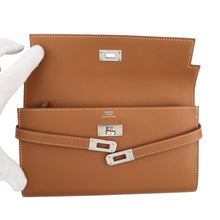 将图像加载到图库查看器中,HERMES Kelly wallet Gold Epsom