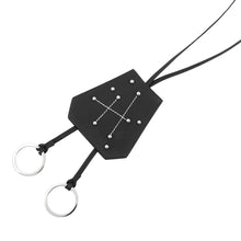 将图像加载到图库查看器中,HERMES Long Necklace Clochette/H Constellation BlackH500505FK89 Swift Leather Metal
