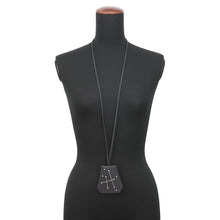 将图像加载到图库查看器中,HERMES Long Necklace Clochette/H Constellation BlackH500505FK89 Swift Leather Metal