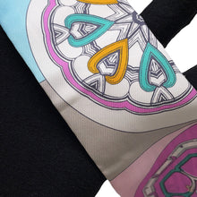 Load image into Gallery viewer, HERMES Twilly Kaleidoscope Effect Pink/ Turquoise/Multicolor Silk100%