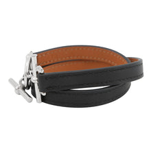 Load image into Gallery viewer, HERMES Croisière Double Tour Bracelet Size T2 Black Swift Leather
