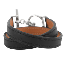 Load image into Gallery viewer, HERMES Croisière Double Tour Bracelet Size T2 Black Swift Leather
