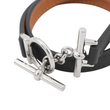 Load image into Gallery viewer, HERMES Croisière Double Tour Bracelet Size T2 Black Swift Leather
