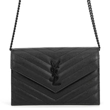 Load image into Gallery viewer, SAINT LAURENT PARIS Cassandra Chain Wallet Black695108BOW081000 Leather