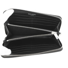 Load image into Gallery viewer, SAINT LAURENT PARIS Zip Around Long Wallet Black6174150SX0E1000 Calf Leather
