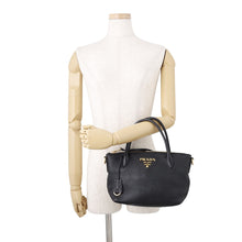 Load image into Gallery viewer, PRADA Vitello Dino 2WAY Handbag Black1BA111_2BBE_F0002 Leather