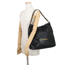 将图像加载到图库查看器中,CHANEL CHANEL22 ChainShoulder Bag BlackAS3261 Shiny Calf Leather Size Medium