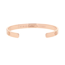 将图像加载到图库查看器中,CARTIER Love Open Bangle Size 17/Classic 18K Pink Gold