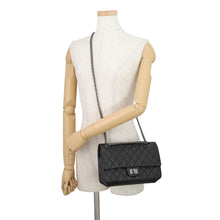 Load image into Gallery viewer, CHANEL 2.55 Double Flap Chain Shoulder Bag BlackA37586 Aged Calf Leather Size 24