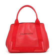 Load image into Gallery viewer, BALENCIAGA Navy Kabas Red339933 Leather Size S