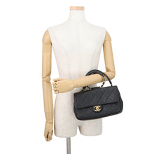Load image into Gallery viewer, CHANEL Matelasse Top Handle ChainShoulder Bag BlackAS1358 Lambskin