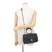 Load image into Gallery viewer, CHANEL Matelasse Top Handle ChainShoulder Bag BlackAS1358 Lambskin