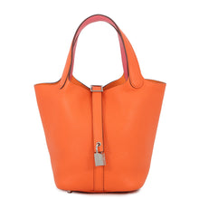 Load image into Gallery viewer, HERMES Picotin Lock Eclat Orange Mini-An / Rose Azalee Taurillon Clemence Swift Leather Size PM