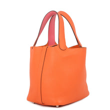 Load image into Gallery viewer, HERMES Picotin Lock Eclat Orange Mini-An / Rose Azalee Taurillon Clemence Swift Leather Size PM