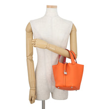 Load image into Gallery viewer, HERMES Picotin Lock Eclat Orange Mini-An / Rose Azalee Taurillon Clemence Swift Leather Size PM