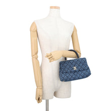 将图像加载到图库查看器中,CHANEL Matelasse Coco Handle Top Handle Denim Flap Bag BlueA92990 B23338 U7740 Washed denim, cotton, calf leather Size XS
