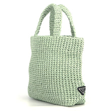 Load image into Gallery viewer, PRADA Crochet Tote Bag Green1BG422_2A2T_F0934 Raffia Size Small