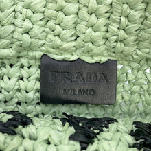 Load image into Gallery viewer, PRADA Crochet Tote Bag Green1BG422_2A2T_F0934 Raffia Size Small