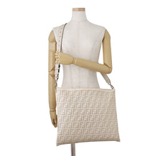 Load image into Gallery viewer, FENDI FF Logo Shoulder Bag Beige7VA604 Leather