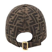 Load image into Gallery viewer, FENDI FF Logo Baseball Cap Size M/22.6" BrownFXQ379 65% Polyester, 35% Cotton