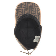 Load image into Gallery viewer, FENDI FF Logo Baseball Cap Size M/22.6" BrownFXQ379 65% Polyester, 35% Cotton