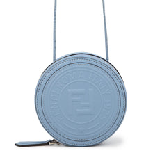 Load image into Gallery viewer, FENDI FF Logo Round Pouch Light Blue7M0359 Leather